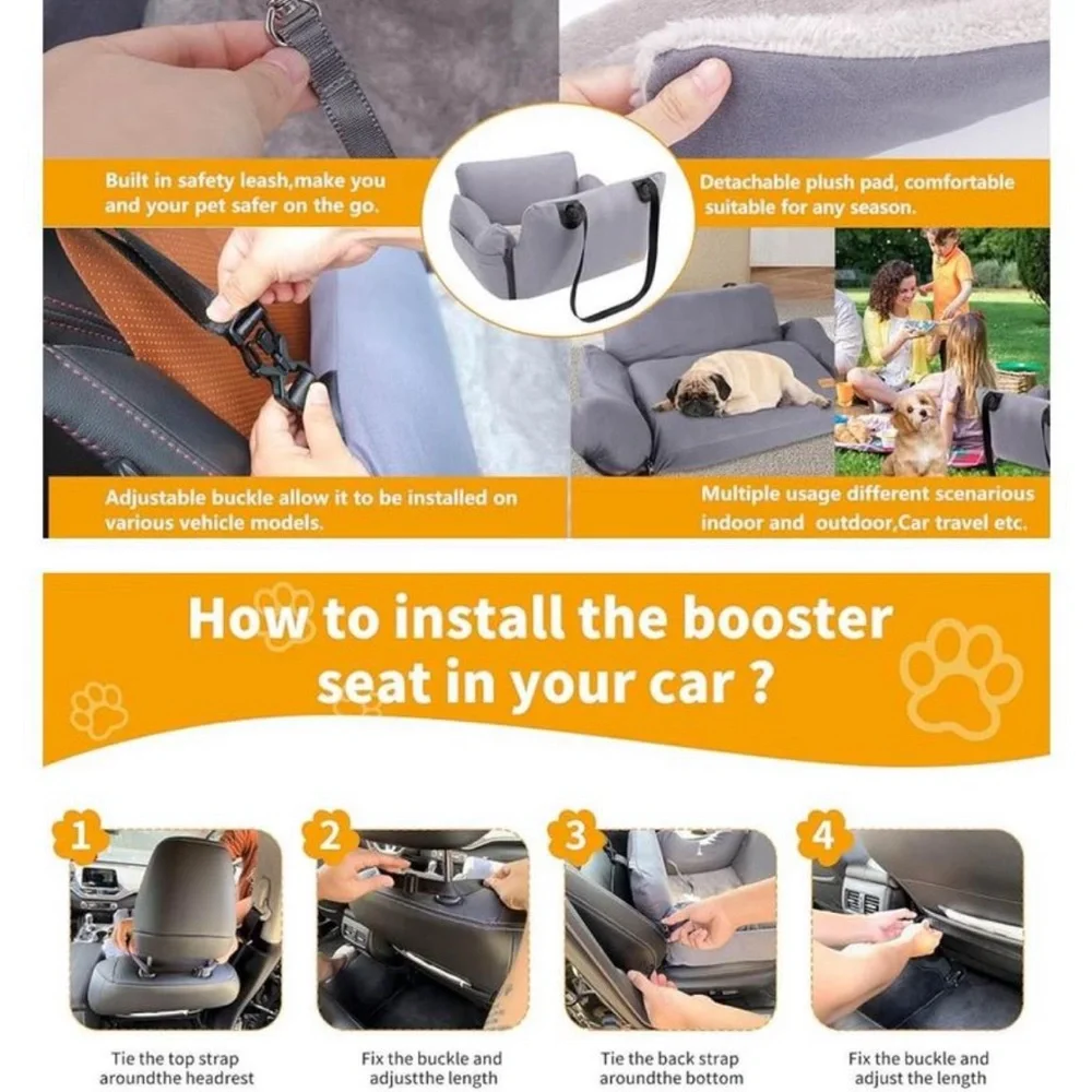 Dog Car Seat for Small Dogs 5-25 lbs.